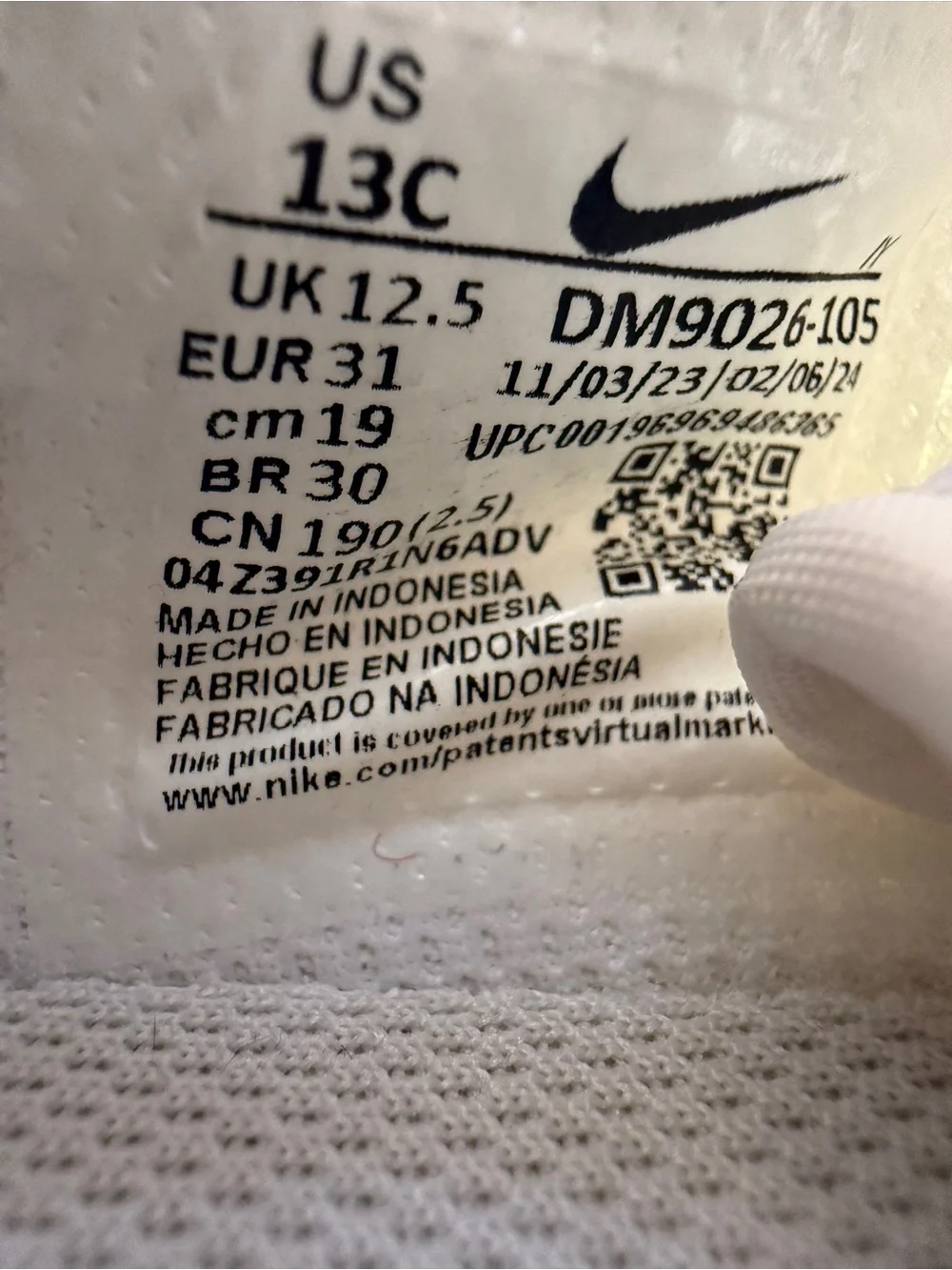 Nike Kids White and Gum-Lite Athletic Sneakers